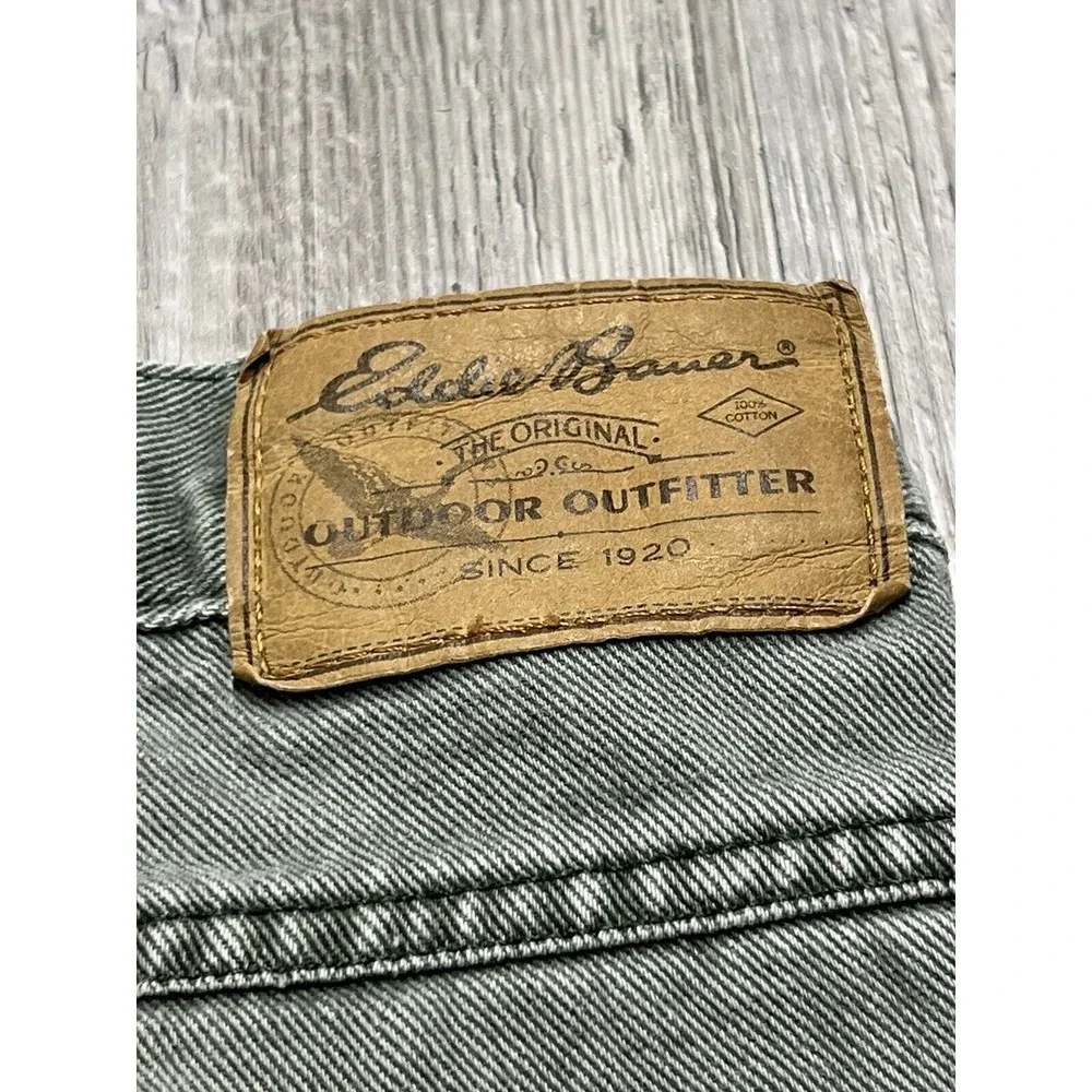 VINTAGE EDDIE‎ BAUER JEANS Mens 42x34 Relaxed Outdoor Gray Denim Workwear USA